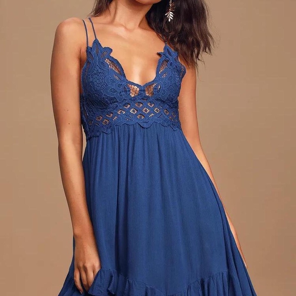 Free People | Navy Adella Slip Dress